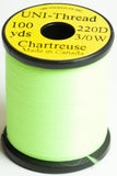 3/0 UNI-Thread, 220 denier Fly-Tying Thread chartreuse