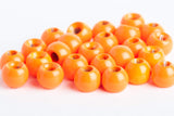 brass beads for fly tying - 25 pack fluorescent orange