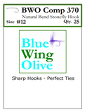 BWO COMP 370 Barbless Stonefly Natural Bend Fly Hook label