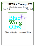 BWO COMP 425 Barbless Streamer Fly Hook label
