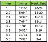 fly fishing fly tying bead hook size chart