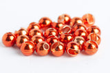 blue wing olive slotted metallic tungsten beads metallic orange