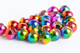 blue wing olive slotted metallic tungsten beads rainbow