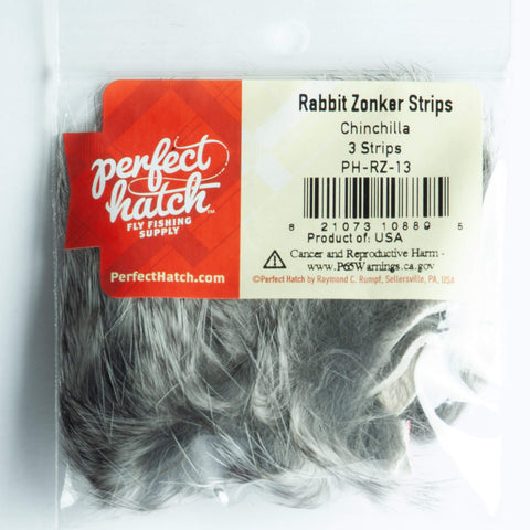 Perfect Hatch Rabbit Zonker Strips chinchilla fly tying fishing