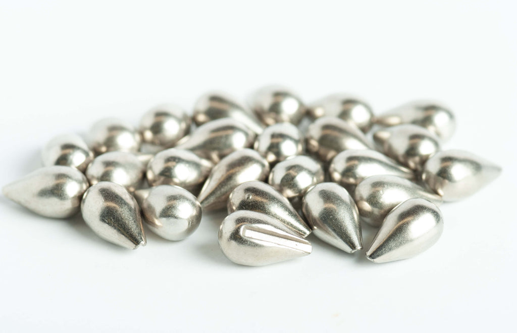 Slotted Tungsten Teardrop Beads - 3.0, 4.0 & 5.0 mm 5.0 mm / 100 Pack