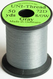 8/0 UNI-Thread, 72 denier Fly-Tying Thread gray